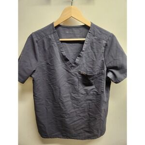 FIGS Technical Collection Gray‎ Scrub Top V Neck Short Sleeve Women's